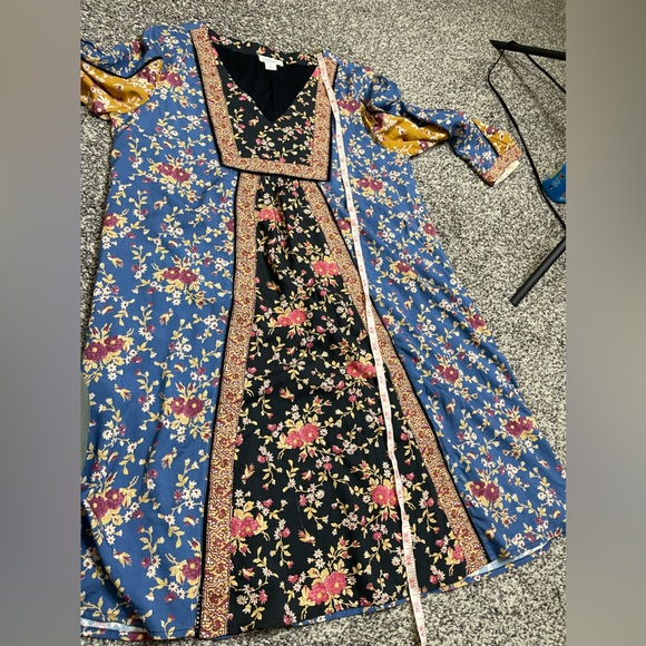 Sundance Sweet Whispers Boho Mix Print Mini Swing Dress S Long Sleeve worn once - Picture 11 of 12